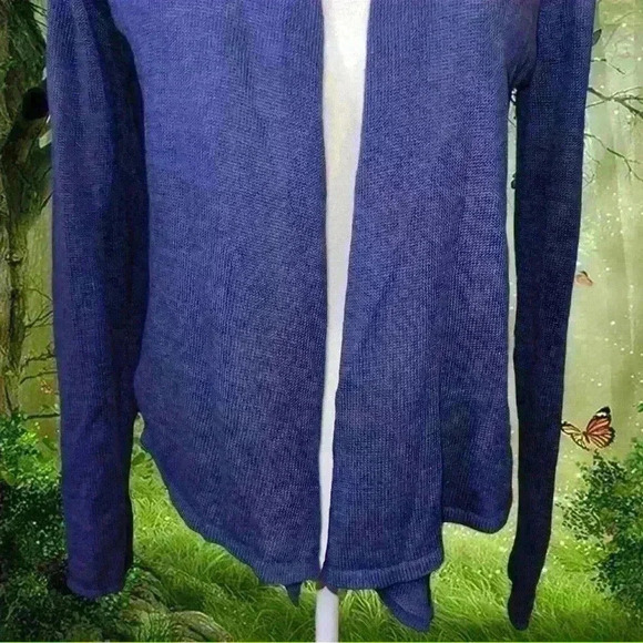 Eileen Fisher Linen Purple Cardigan - Picture 3 of 8